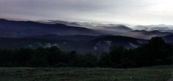 Dusk dark, the clouds are low over the valley!!